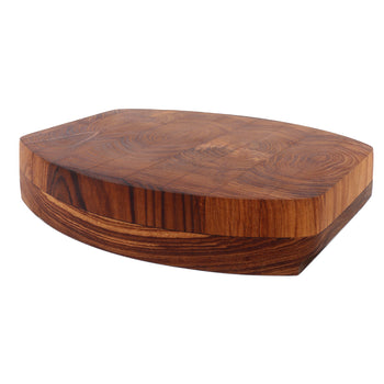Teak Wood Extra Thick Small Oval End Grain Chopping Board