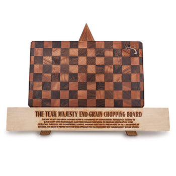 End Grain Chopping Board, Teak & Cedarwood, 15x10x1" (Checkered Series)